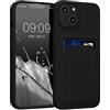 kwmobile Custodia Compatibile con Apple iPhone 14 Cover - Back Case Cellulare con Slot Porta Carte - Morbida in Silicone TPU nero