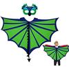 EQLEF Costume da Dinosauro per Bambini, Costume Ali di Dinosauro con Maschera di Dinosauro Ali di Drago Mantello di Drago Travestimento per Ragazzi Cosplay, Halloween e Travestimenti 5-8 Anni (Verde)