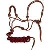 Weaver Leather Cavezza e guinzaglio in corda diamantata Sangria/oro, cavallo medio