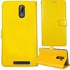 Dingshengk Giallo Custodia in Pelle Flip Caso Protettiva Cover Skin Wallet per BRONDI Amico Smartphone S Nero 5.7