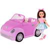 Glitter Girls - Candice & GG Viola Convertibile - Playset per bambole e veicoli - Auto convertibile viola e bambola Candice in posa - 3 anni +