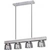 RL LIVE YOUR LIGHT Reality Leuchten Karina R30064054 - Lampadario a sospensione, in legno grigio, vetro fumé, 4 x E14