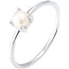 Elli Anello da Donna in Argento con Perla Semirotonda, Misura 14