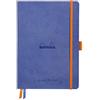 RHODIA 117577C - taccuino morbido Goalbook ZAFFIRO - A5 14,8X21cm - Puntinato DOT - 240 pag. - Carta Clairefontaine Bianca 90g/m² - 2 nastri, chiusura con elastico - Simil Cuoio