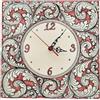 CERAMICHE CALTAGIRONE Orologio quadro in ceramica siciliana di Caltagirone Rosa Antico 30x30