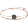 Swarovski Bracciale rigido Ginger, grigio, Placcato oro rosa