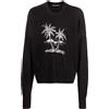 PALM ANGELS Maglia in lino con stampa Palm Tree