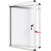 S SWANCROWN Swansea Bacheca Magnetica con Anta Battente per Interni in Alluminio,Bacheca da Parete per Ufficio e Condominiale con Chiavi,98x70cm (9x4A)