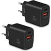 LUOSIKE Caricatore USB C (2PZ), Alimentatore USB C 20W con PD/QC, Caricabatterie Rapido, Adattatore Presa per iPhone 16/15/14/13/12/11/Pro/Max/SE/16e, Samsung S25/S24/S23/S22, Google Pixel 9/8/7/6