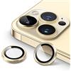 JETech Pellicola Fotocamera per iPhone 14 Pro 6,1 Pollici e iPhone 14 Pro Max 6,7 Pollici, 9H Vetro Temperato Copri Anello Individuale in Metallo, HD Chiaro, 1 Set (Oro)