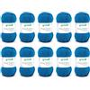 120 Gründl King Cotton (filato per maglieria e uncinetto morbido e voluminoso in 55% poliacrilico e 45% cotone, 50 g / 78 m, misura dell'ago: 6-7, 10 x 50 g), blu medio