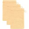 Frottana Pearl - Set da 3 guanti da bagno, 15 x 20 cm, 100% cotone, colore giallo mais