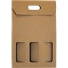 Weboxes Porta Bottiglia Tripla con manico 27 x 9 x 38 Confezione da 20 pezzi