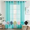 EMEMA 2 Pannelli Tende Trasparenti in Voile Con Occhielli Morbidi Finestre per Camera da Letto e per Salotto Eleganti Soggiorno 140x160cm Turchesse