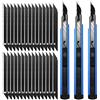 FOSHIO 3 pezza Taglierina di precisione Taglierino Professionale Cutter Utilità Taglierino di Precisione con 30° della Lama 30 Snap-Off Lame 9 mm per Arti Grafiche/Vinile Auto Blu