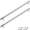 Aerzetix - C41642 - Set di 2 maniglie per porte mobili interasse 256mm - armadio cassetto design arredamento cucina soggiorno assemblaggio - in metallo e plastica - finitura cromo/argento opaco