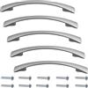 Aerzetix - C41707 - Set di 5 maniglie per porte mobili interasse 96mm - armadio cassetto design interno arredamento cucina soggiorno assemblaggio - in metallo - finitura argento opaco