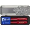 Moleskine x Kaweco, Penna Stilografica in Plastica ABS con Pennino Misura M Placcato in Oro e Penna a Sfera Ricaricabile, Ricaricabile con 1,0 mm di Inchiostro Blu, 6 cartucce Incluse, Colore Rosso