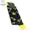 Boooh.it CALZINI NERI E GIALLI TG.36-40 ORIGINALI VINCENT CREATION SOCKS CON FANTASIE CANNABIS | IDEA REGALO