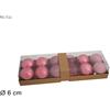 Due Esse Christmas Box Completo con 12 Palline di Natale in pvc Rosa in Tinta Unita Varie Tonalita'