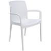 IGAP SPA Set di 4 poltrone da giardino Boheme color bianco , impilabili. Grandsoleil. 59x55x84