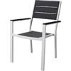 Di.Mo Commerciale Casa Collection sedia con braccioli 58x55,5x88,5 cm legno bianco/grigio