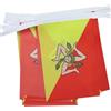 AZ FLAG Ghirlanda 6 Metri 20 Bandiere Sicilia 21x15cm, Bandiera Siciliana - Italia 15 x 21 cm - Festone Bandierine