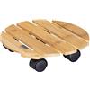 WAGNER Design Yourself Carrello per Piante Bamboo Ø 29 x 7 cm, Carrello per Piante per Interni, bambù Chiaro, Portavaso in Legno con Ruote, Portata 100 kg - 20026701