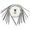 Coopay - Set di ferri da maglia circolari in acciaio inossidabile, 9 pezzi, 100 cm, 2,5-10 mm, professionale, cavo in metallo