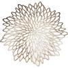 Snowkingdom - Set di 6 tovagliette rotonde in vinile metallizzato dorato, in plastica laminata, decorazione per tavolo da pranzo, motivo: foglie