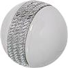 DRW Set di 2 palline in ceramica con cristalli in bianco e argento ø10 cm