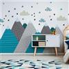 Ambiance Sticker Ambiance-Adesivo da parete per bambini, motivo: Montagne, scandinavo, per camera da letto, bambino, 55 x 110 cm, 1 pezzo