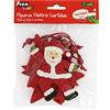 Fixo Kids 40499 Confezione da 5 figure in feltro con cordino per albero di Natale: fiocco di neve, abete, Babbo Natale, stella e renna, colore rosso