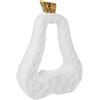 DRW Figura di Una Pera in Ceramica in Bianco e Oro 16x6x22 cm, Multi, estandar