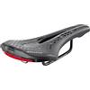 CUCUBA Sella Montegrappa da Bici per Uso E-MTB-GRAVEL-Enduro Menador Air Flow Nero Imbottitura Memory Foam in Eco Pelle con Dispositivo di Sicurezza per Visibilità Notturna
