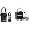 Master Lock Cassaforte per chiavi con Bluetooth + Cavo chiavi retrattile [Bluetooth/combinazione] [Archetto] [Resistente agli agenti atmosferici] 5440EURD - Mini cassaforte chiavi Select Access Smart
