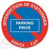 Aua Signaletique - Panneau Interdiction de Stationner Parking Privé - Ø 200 Mm, Pvc 1. 5 mm