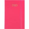 Grafoplás 70304353 Agenda Annuale 2023, Giorno Pagina, Rosa, Copertine Imbottite in Vinile, Con Gomma di Chiusura Verticale e Punto di Lettura, Serie Firenze, 14,5 x 21 cm