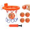 Vicloon Mini Set da Pallacanestro da Interno, Mini Canestro da Basket con Ventose, Giocattolo per Baby Shower con 1 Canestro da Basket, 5 Palline e 1 Pompa, Regalo per Bambini Sport di Svago