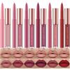 HQDA Set di 12 rossetti Liquid Lipstick Lipliner Set di matite rossetto opaco Nudo a lunga durata Non sbiadisce Rimani acceso 24 ore Rossetto liquido di trucco Lucidalabbra rosse (Set B)