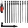 CPROSP Torx Lunghe Set 100mm, con 2 Cacciaviti Torx, T6,T7,T8,T9,T10,T15,T20,T25,T27,T30,T40, S2 Acciaio, Testa a Stella