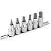 DAKCOS Set di punte per bussole da 12.5mm（1/2）,6 pezzi manicotto esagonali profilo a T (per Torx) T30 - T60,bit di S2 in acciaio legato e bussola d'acciaio al cromo vanadio