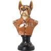 DRW Statuetta di Un Busto di Cane con Uniforme in Resina con Colori Multipli 16 x 11 x 30 cm, estandar