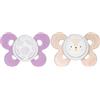 Chicco PhysioForma Succhietto Comfort 6-16 Mesi, Ciuccio Bimba con Tettarella in Silicone, Supporta la Respirazione Fisiologica e il Corretto Sviluppo della Bocca, Rosa in Colori Assortiti, 2 pezzi