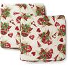 PARAMAISON Cuscini Coprisedie Natalizi Supreme, Design Gnomi, Set da 2 pezzi, Fissaggio con Fascia Elastica, Addobbi Natale per Cucina, Ottima Idea Regalo, 40x40x3,5 cm