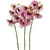 VIRSUS 3 orchidee tropicali Phalaenopsis Artificiali Tessuto Real Touch Z1-1, 3 steli 15 fiori aperti e 9 boccioli chiusi, Fiori finti morbidi al tatto, decorazioni regalo, Vari Colori (Rosa Scuro)
