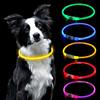 AUAUY Collare Luminoso per Cani, LED Ricaricabile USB, Regolabile, Giallo | Collare per Animali Domestico, Impermeabile, per Piccola, Media, Grande, Cane/Gatti
