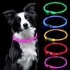 AUAUY Collare Luminoso per Cani, LED Ricaricabile USB, Regolabile, Rosa | Collare per Animali Domestico, Impermeabile, per Piccola, Media, Grande, Cane/Gatti