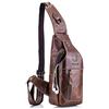 HARPIMER Borsa Tracolla Vera Pelle Uomo, Zaino Monospalla, Pacco Petto, Borsello a Spalla, Borse a Zainetto Crossbody Messaggero Sport Viaggio Resistente all'acqua Annata Cuoio Vintage