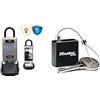 Master Lock Cassaforte per chiavi Retroilluminata + Cavo per chiavi retrattile [Impermeabile] [Con Arco] [Medio] 5424EURD - Casseta di Sicurezza per Chiavi